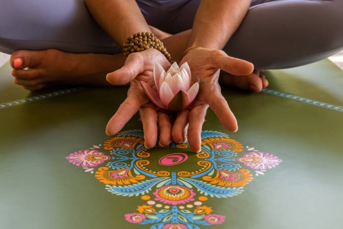 Liforme mindful haverejsemåtte oliven/blomstret yoga måtter 4R8043 - Image 8