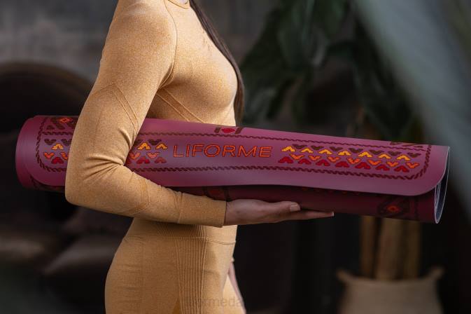 Liforme majestætisk tæppe yogamåtte rødbrun yoga måtter 4R8017