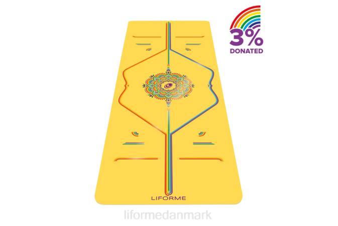 Liforme regnbue håb yoga måtte gul/regnbue yoga måtter 4R8016