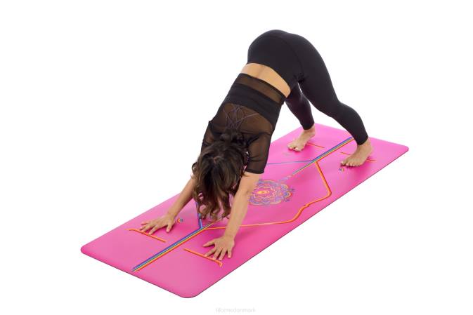 Liforme taknemmelig regnbue rejsemåtte taknemmelig pink/regnbue yoga måtter 4R8055